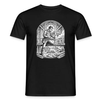 Charpentier, travail du bois, métier artisanal - T-shirt homme - noir - Devant - AI Model Male 178 light (178cm)