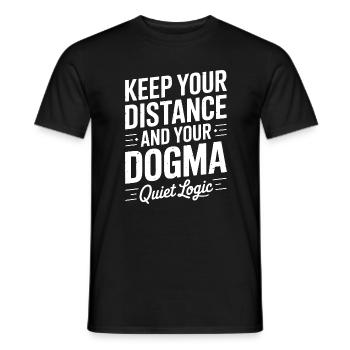 Logique silencieuse : Distance et dogme - T-shirt homme - noir - Devant - AI Model Male 178 light (178cm)