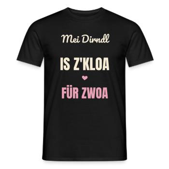 Mei Dirndl is z’kloa für Zwoa Schwanger Volksfest - Männer T-Shirt - Schwarz - Vorne - AI Model Male 178 light (178cm)