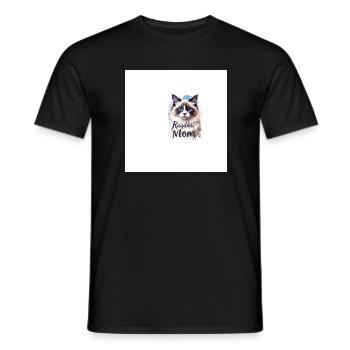 Ragdoll Mom Cat Love - Men's T-Shirt - black - Front - AI Model Male 178 light (178cm)