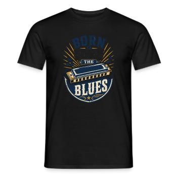 Instrument Harmonica Blues Music Musicians - Men's T-Shirt - black - Front - AI Model Male 178 light (178cm)