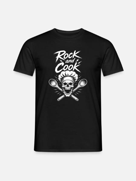 Rock and Cook Skull Chef - Men's T-Shirt - black