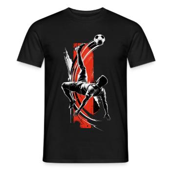 Coup de pied aérien de football - T-shirt homme - noir - Devant - AI Model Male 178 light (178cm)