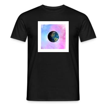 Earth in pastel galaxy - Men's T-Shirt - black - Front - AI Model Male 178 light (178cm)
