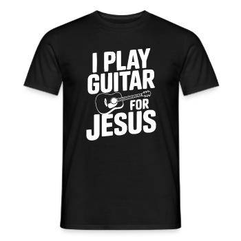 I Play Guitar For Jesus - Men's T-Shirt - black - Front - AI Model Male 178 light (178cm)