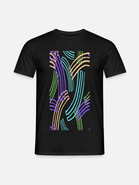 Kurven bunt Mosaic - Männer T-Shirt - Schwarz