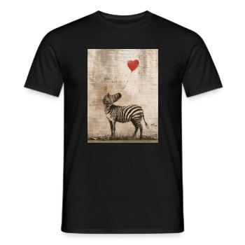 Banksy Zebra - Männer T-Shirt - Schwarz - Vorne - AI Model Male 178 light (178cm)