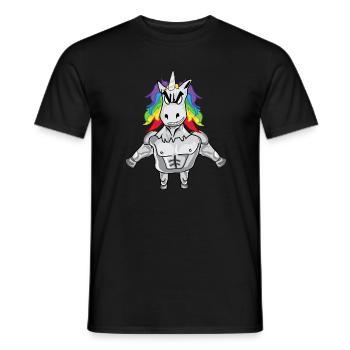 Einhorn Muskeln - Männer T-Shirt - Schwarz - Vorne - AI Model Male 178 light (178cm)