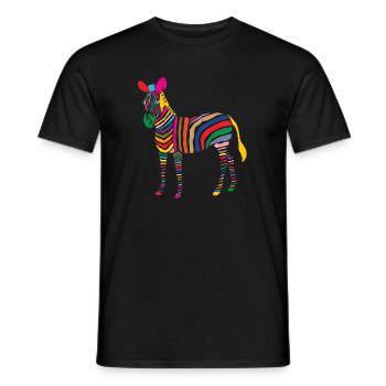 A Touch of Madness - Zebra - Color your Life ! - Men's T-Shirt - black - Front - AI Model Male 178 light (178cm)