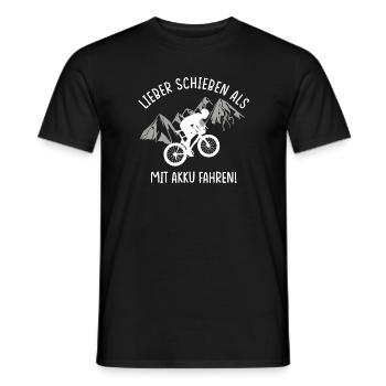 Fahrrad ohne Akku Lustiger Spruch - Männer T-Shirt - Schwarz - Vorne - AI Model Male 178 light (178cm)