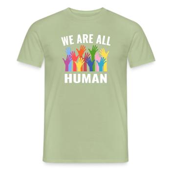 We are all humane equality - Men's T-Shirt - sage - Front - AI Model Male 178 light (178cm)