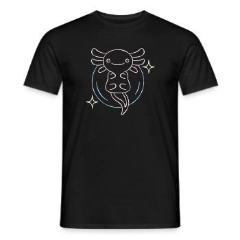 Line Art Design for Axolotl Lovers - Men's T-Shirt - black - Front - AI Model Male 178 light (178cm)