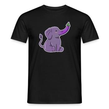 Elefanten-Auberginen-Design für - Männer T-Shirt - Schwarz - Vorne - AI Model Male 178 light (178cm)