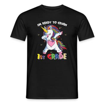 Je suis prêt à écraser les filles arc-en-ciel de 1ère année garçons - T-shirt homme - noir - Devant - AI Model Male 178 light (178cm)