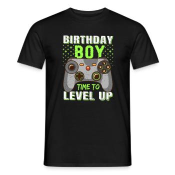 Geburtstagskind Zeit, um Videospiel Geburtstag zu verbessern - Männer T-Shirt - Schwarz - Vorne - AI Model Male 178 light (178cm)