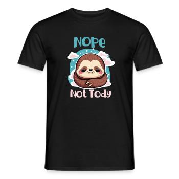 Non, pas aujourd’hui, paresseux endormi paresseux - T-shirt homme - noir - Devant - AI Model Male 178 light (178cm)