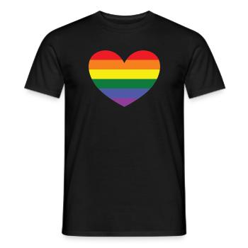 CŒUR ARC-EN-CIEL - T-shirt homme - noir - Devant - AI Model Male 178 light (178cm)