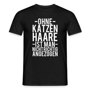 Cat saying cat hair - Men's T-Shirt - black - Front - AI Model Male 178 light (178cm)