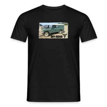 Landy Landie Serie 3 Series 109 4x4 - Männer T-Shirt - Schwarz - Vorne - AI Model Male 178 light (178cm)
