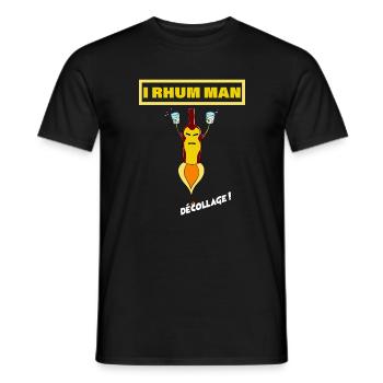 I rhum man - Alcool - T-shirt homme - noir - Devant - AI Model Male 178 light (178cm)