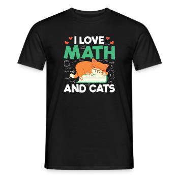 I Love Math And Cats Mathematics Cat Lover Formula - Männer T-Shirt - Schwarz - Vorne - AI Model Male 178 light (178cm)