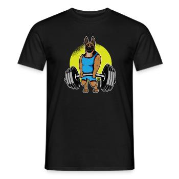 Malinois belge Haltérophilie I Deadlift Fitness - T-shirt homme - noir - Devant - AI Model Male 178 light (178cm)