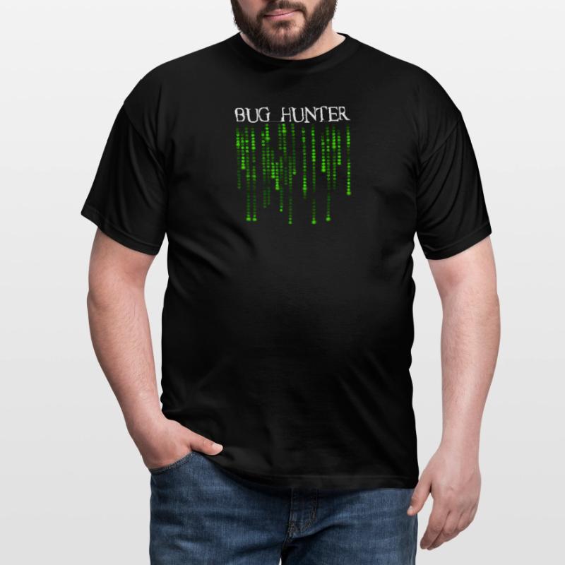 Bug Hunter - Neon Green Source Code Bugs Men's T-Shirt