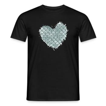 Fischherz-Design für Fisch-Fans - Männer T-Shirt - Schwarz - Vorne - AI Model Male 178 light (178cm)