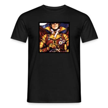 the helmsman of the zeppelin - Men's T-Shirt - black - Front - AI Model Male 178 light (178cm)