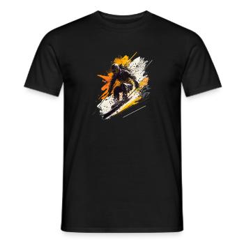 Schnee und Action: Skifahrer und Adrenalin - Männer T-Shirt - Schwarz - Vorne - AI Model Male 178 light (178cm)