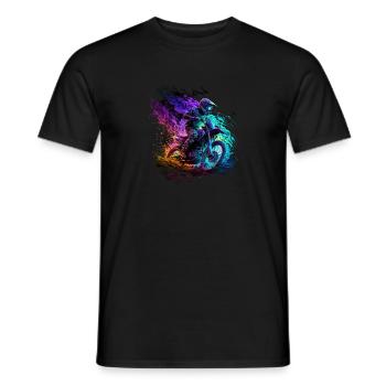 Des pilotes de motocross badass dans des couleurs cool - T-shirt homme - noir - Devant - AI Model Male 178 light (178cm)