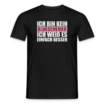 Ich bin kein Klugscheisser Besserwisser Spruch - Männer T-Shirt - Schwarz - Vorne - AI Model Male 178 light (178cm)