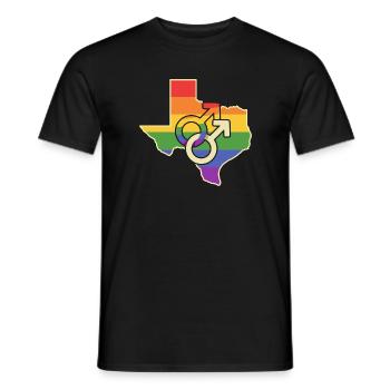 Gay Love Texas Card Design pour les Texans LGBT + - T-shirt homme - noir - Devant - AI Model Male 178 light (178cm)