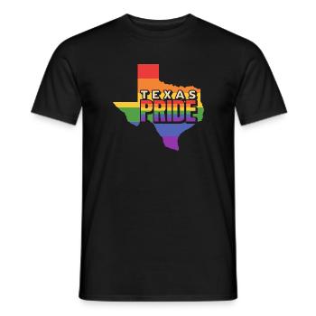 Carte Texas Rainbow design pour les Texans LGBT+ - T-shirt homme - noir - Devant - AI Model Male 178 light (178cm)