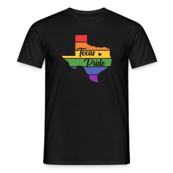 Carte du Texas en arc-en-ciel pour les Texans LGBT+ - T-shirt homme - noir - Devant - AI Model Male 178 light (178cm)