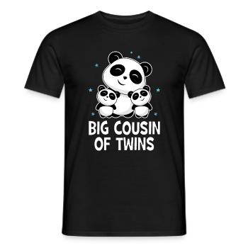 Big Cousin Of Twins - Cute Panda Pandas - Men's T-Shirt - black - Front - AI Model Male 178 light (178cm)