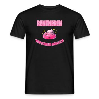 Lustige Sprüche Rentnerin - nen scheiss muss ich - Männer T-Shirt - Schwarz - Vorne - AI Model Male 178 light (178cm)
