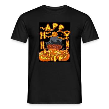 Bo, happy Halloween mit Master Kürbis - Männer T-Shirt - Schwarz - Vorne - AI Model Male 178 light (178cm)