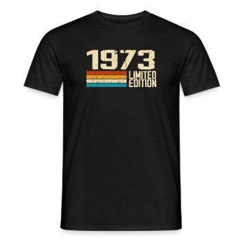 Born in 1973 - Vintage 1973 Retro Anniversary - Men's T-Shirt - black - Front - AI Model Male 178 light (178cm)