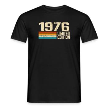 Né en 1976 - Vintage 1976 Anniversaire Rétro - T-shirt homme - noir - Devant - AI Model Male 178 light (178cm)