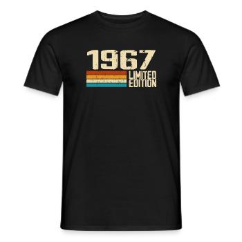 Né en 1967 - Vintage 1967 Anniversaire Rétro - T-shirt homme - noir - Devant - AI Model Male 178 light (178cm)