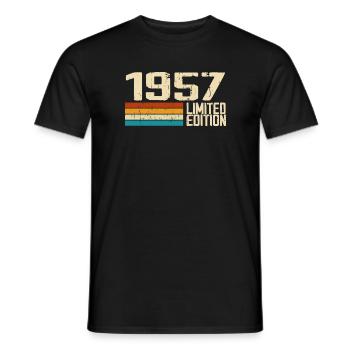 Jahrgang 1957 - Jahrgang 1957 Retro Geburtstag - Männer T-Shirt - Schwarz - Vorne - AI Model Male 178 light (178cm)