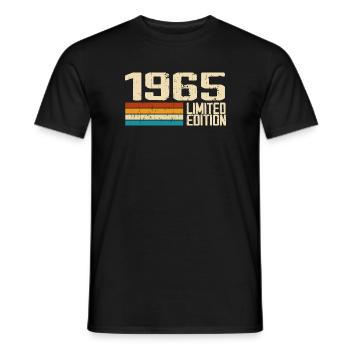 Né en 1965 - Vintage 1965 Anniversaire Rétro - T-shirt homme - noir - Devant - AI Model Male 178 light (178cm)