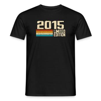 Born in 2015 - Vintage 2015 Retro Anniversary - Men's T-Shirt - black - Front - AI Model Male 178 light (178cm)