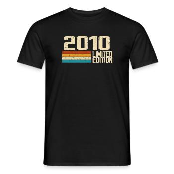 Born in 2010 - Vintage 2010 Retro Anniversary - Men's T-Shirt - black - Front - AI Model Male 178 light (178cm)