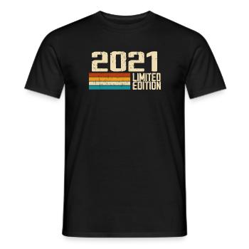 Né en 2021 - Vintage 2021 Anniversaire Rétro - T-shirt homme - noir - Devant - AI Model Male 178 light (178cm)