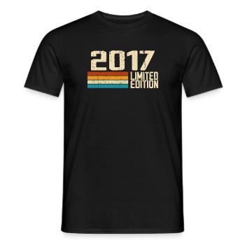 Born in 2017 - Vintage 2017 Retro Anniversary - Men's T-Shirt - black - Front - AI Model Male 178 light (178cm)