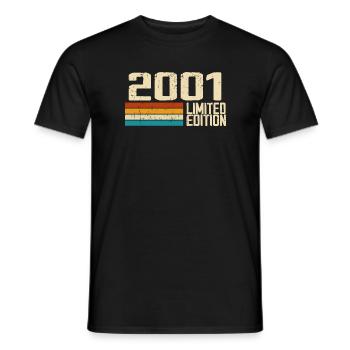 Jahrgang 2001 - Jahrgang 2001 Retro Geburtstag - Männer T-Shirt - Schwarz - Vorne - AI Model Male 178 light (178cm)