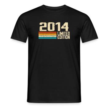 Born in 2014 - Vintage 2014 Retro Birthday - Men's T-Shirt - black - Front - AI Model Male 178 light (178cm)