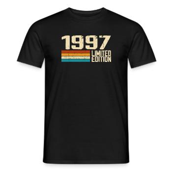 Né en 1997 - Vintage 1997 Anniversaire Rétro - T-shirt homme - noir - Devant - AI Model Male 178 light (178cm)